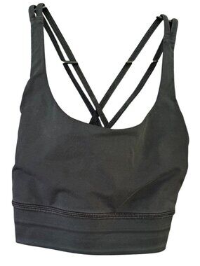 Lululemon Energy Longline Bra Sz 10 Black Medium Support B–D Cups